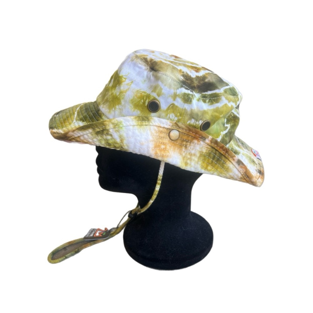 Hand dyed adjustable drawstring safari hat